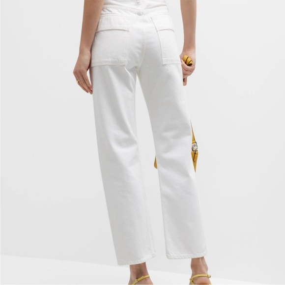 AGOLDE Cooper Relaxed Straight Cargo Jeans White NWOT - Picture 4 of 11